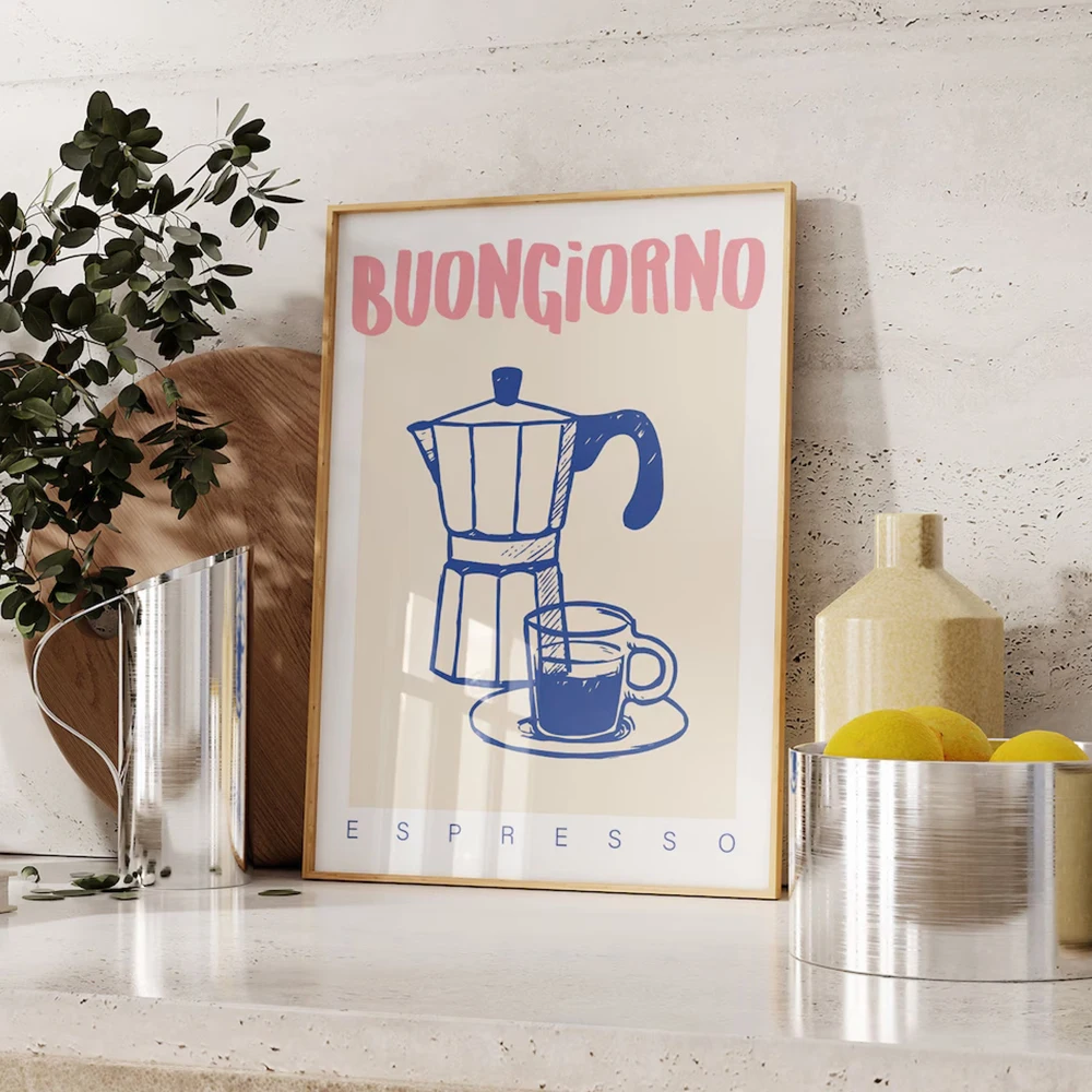 Modern Coffee Espresso Wall Ar - Home Decor Retro บทวิจารณ์และราคา