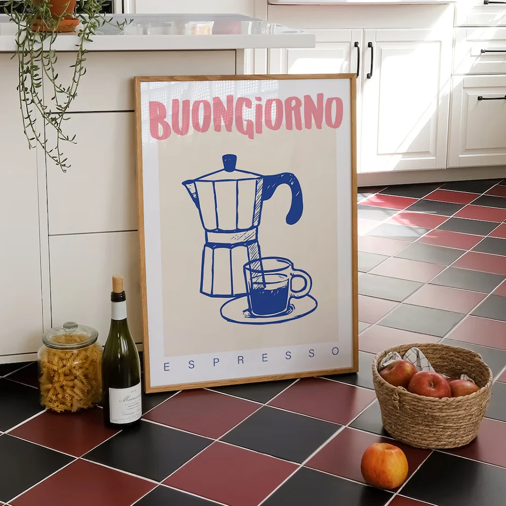 Modern Coffee Espresso Wall Ar - Home Decor Retro บทวิจารณ์และราคา