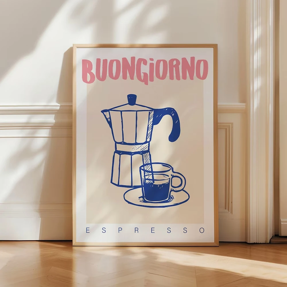 Modern Coffee Espresso Wall Ar - Home Decor Retro บทวิจารณ์และราคา