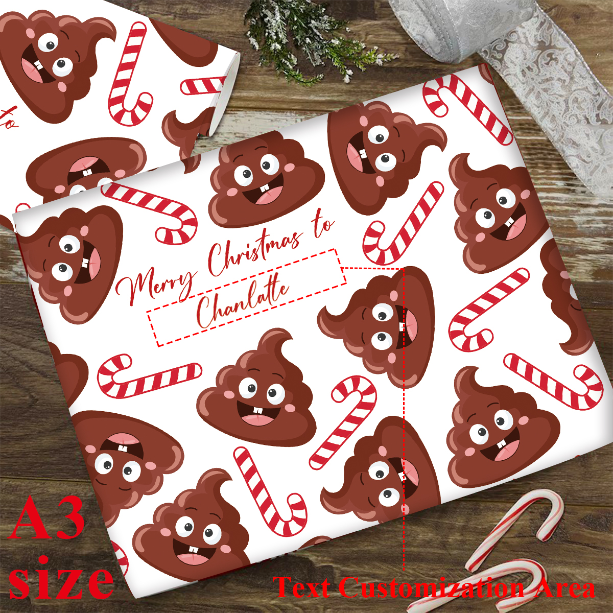 3pcs Custom Name Christmas Pap - Home Decor Emoji บทวิจารณ์และราคา