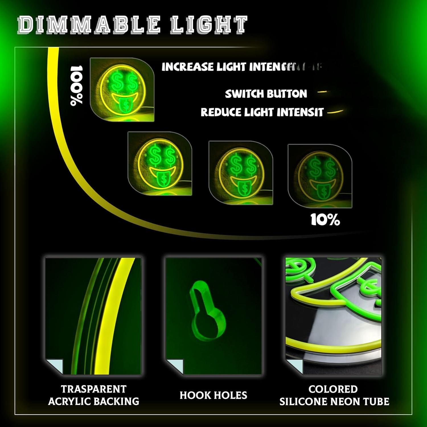 Money Neon Sign LED Night Ligh - Home Decor Emoji บทวิจารณ์และราคา
