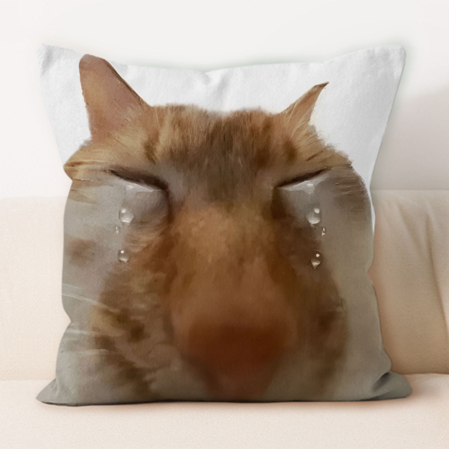 Cute Cat Emoji Print Pillow Mu - Home Decor Emoji บทวิจารณ์และราคา