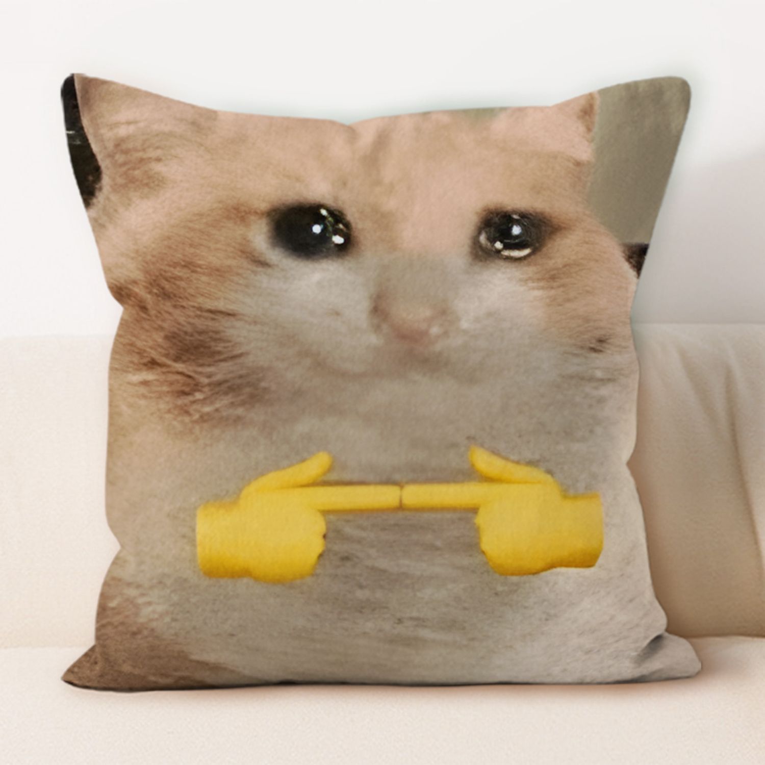 Cute Cat Emoji Print Pillow Mu - Home Decor Emoji บทวิจารณ์และราคา