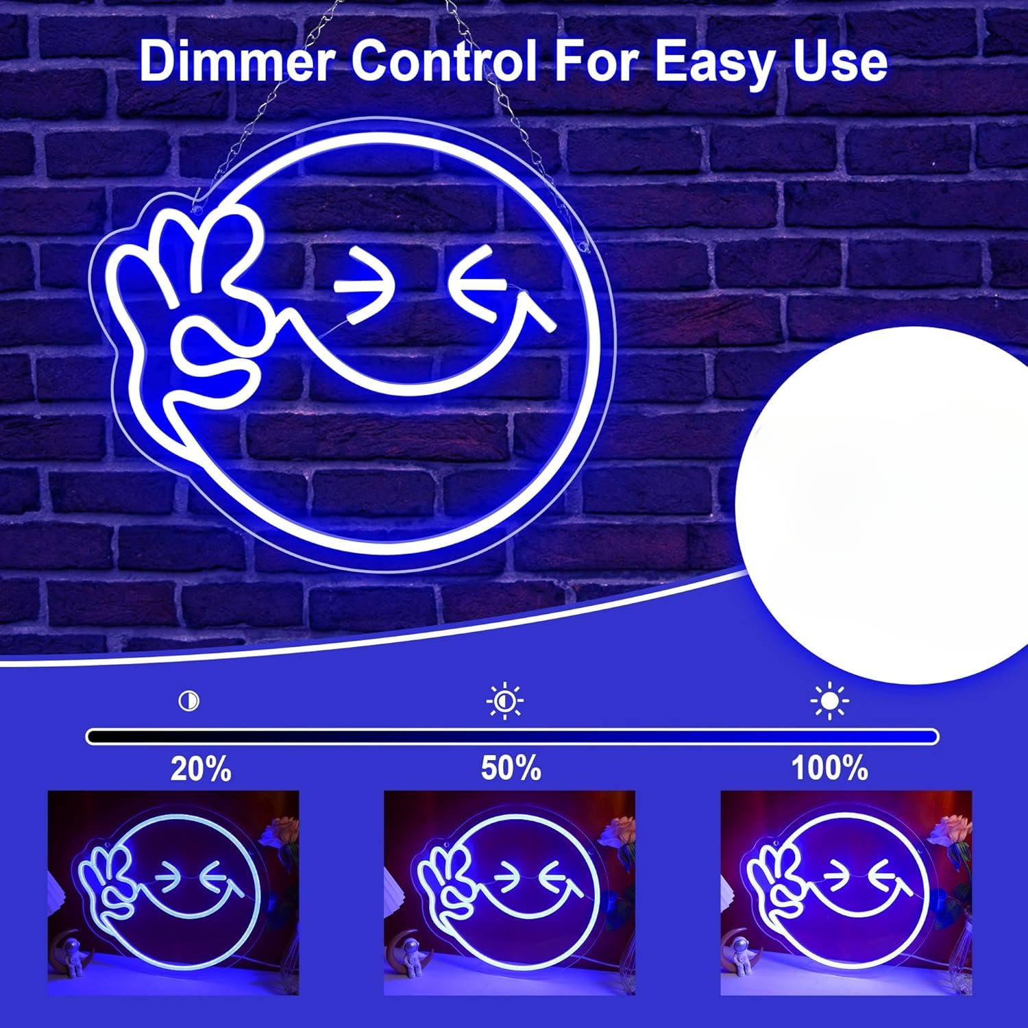 Emoji Smile OK  Neon Sign USB  - Home Decor Emoji บทวิจารณ์และราคา