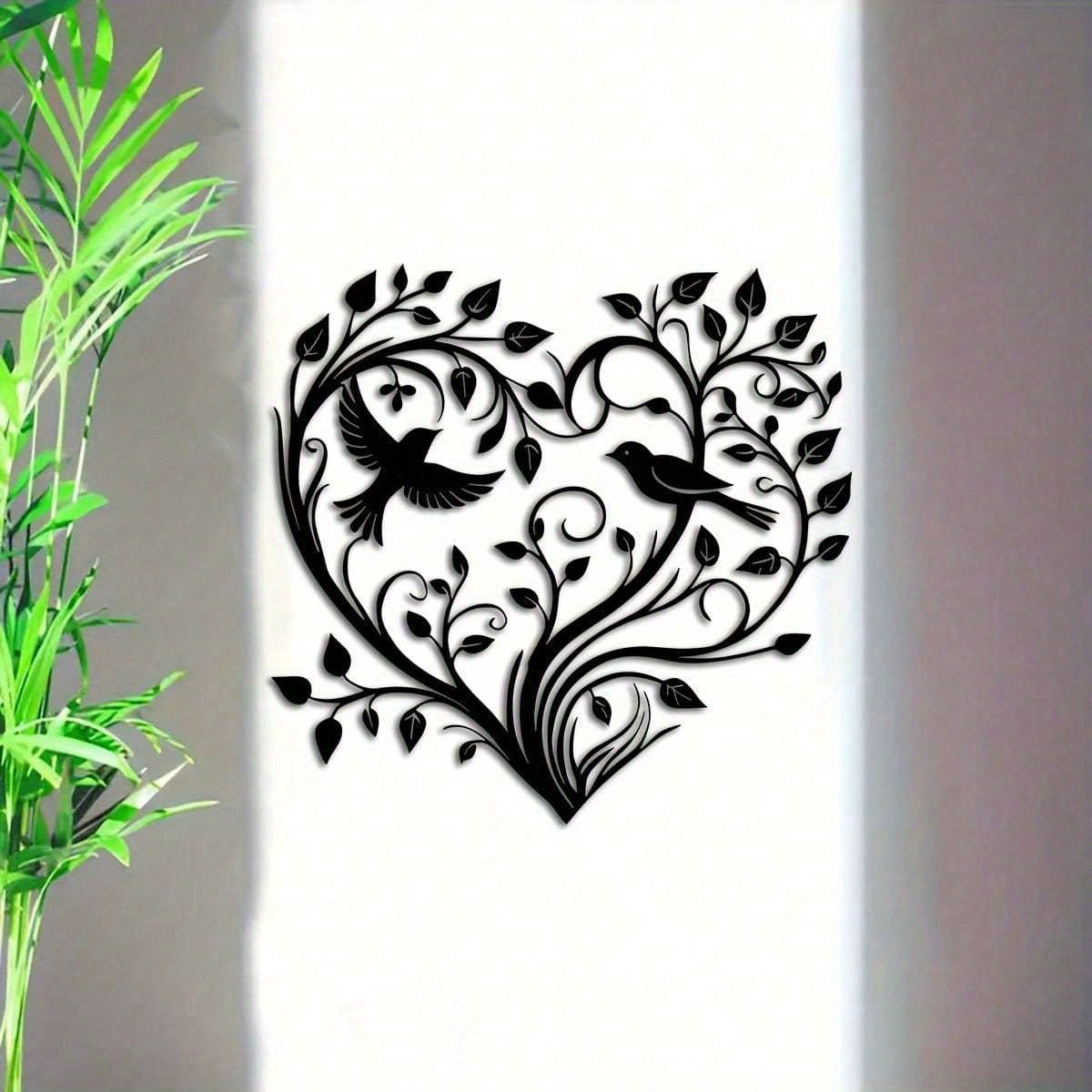 Heart-Tree with Birds Metal Wa - Home Decor Xmas Gifts บทวิจารณ์และราคา
