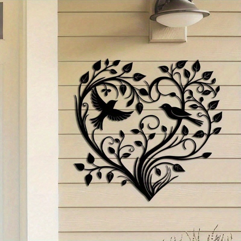 Heart-Tree with Birds Metal Wa - Home Decor Xmas Gifts บทวิจารณ์และราคา