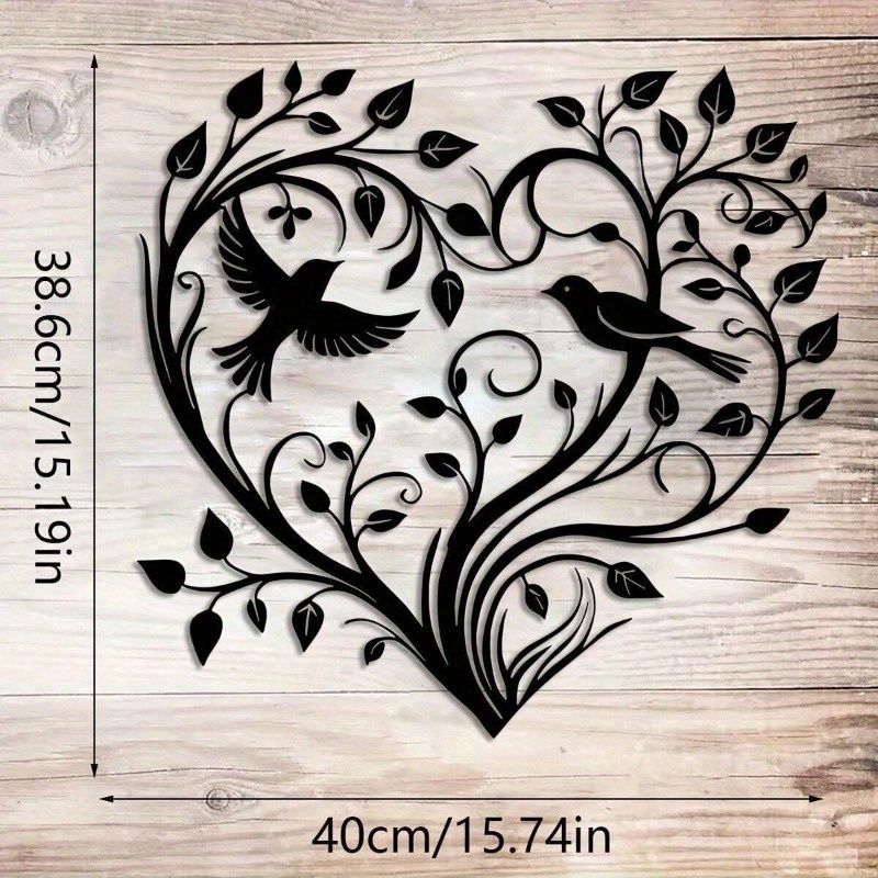 Heart-Tree with Birds Metal Wa - Home Decor Xmas Gifts บทวิจารณ์และราคา