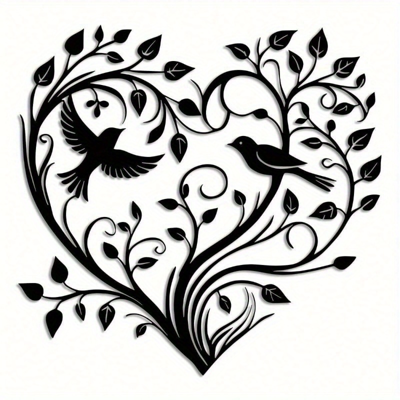 Heart-Tree with Birds Metal Wa - Home Decor Xmas Gifts บทวิจารณ์และราคา