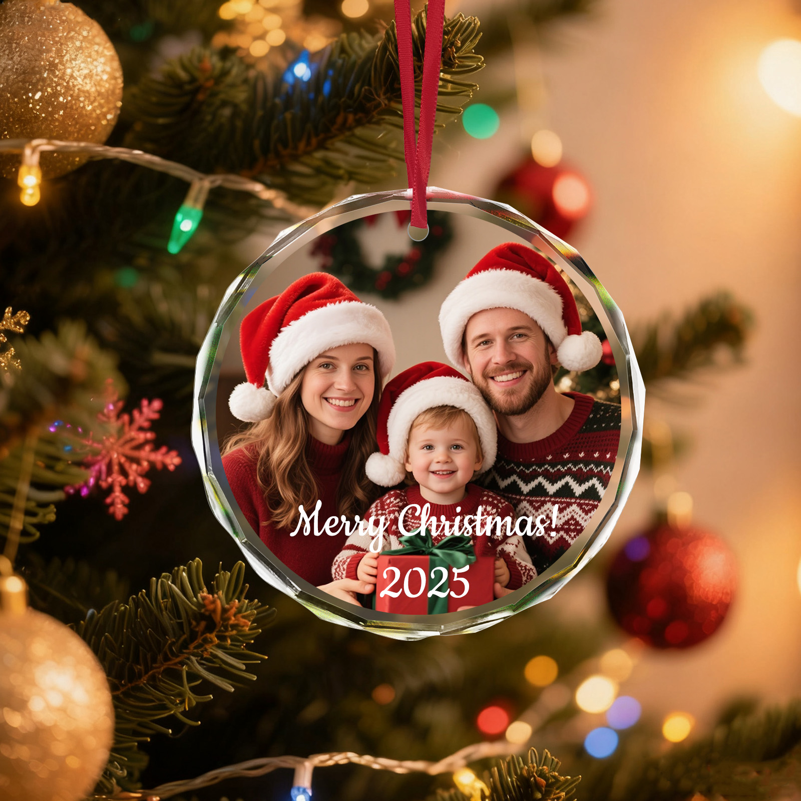Custom Christmas Photo Ornamen - Home Decor Xmas Gifts บทวิจารณ์และราคา