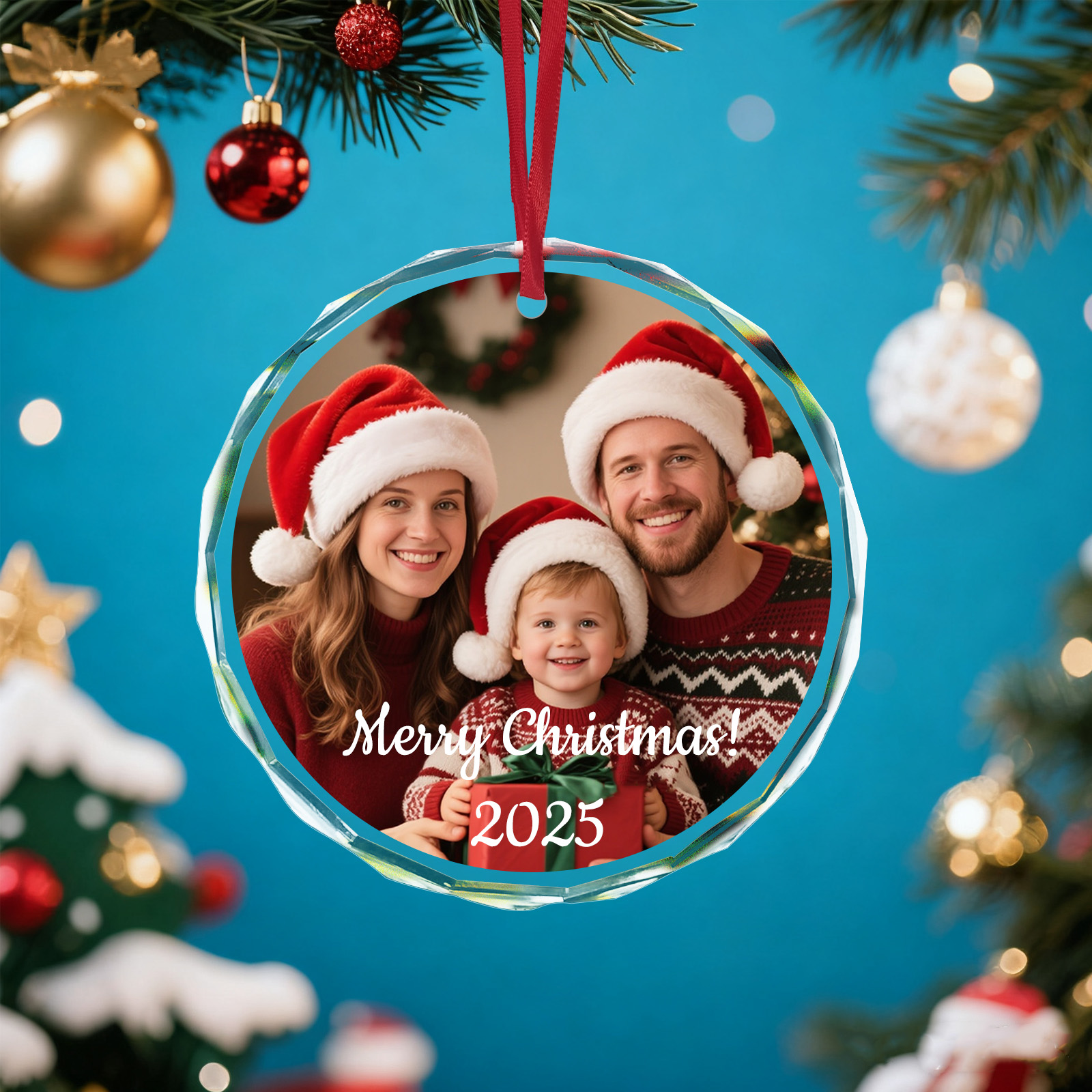 Custom Christmas Photo Ornamen - Home Decor Xmas Gifts บทวิจารณ์และราคา