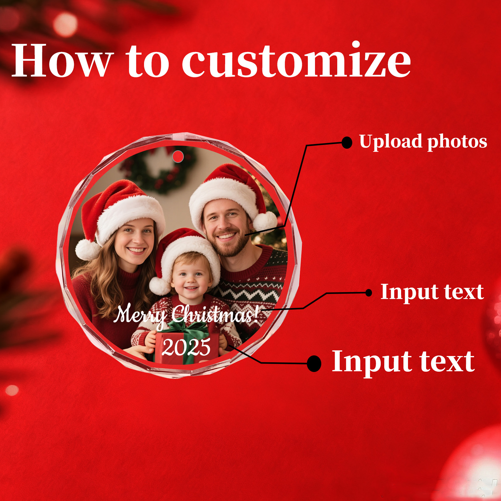 Custom Christmas Photo Ornamen - Home Decor Xmas Gifts บทวิจารณ์และราคา