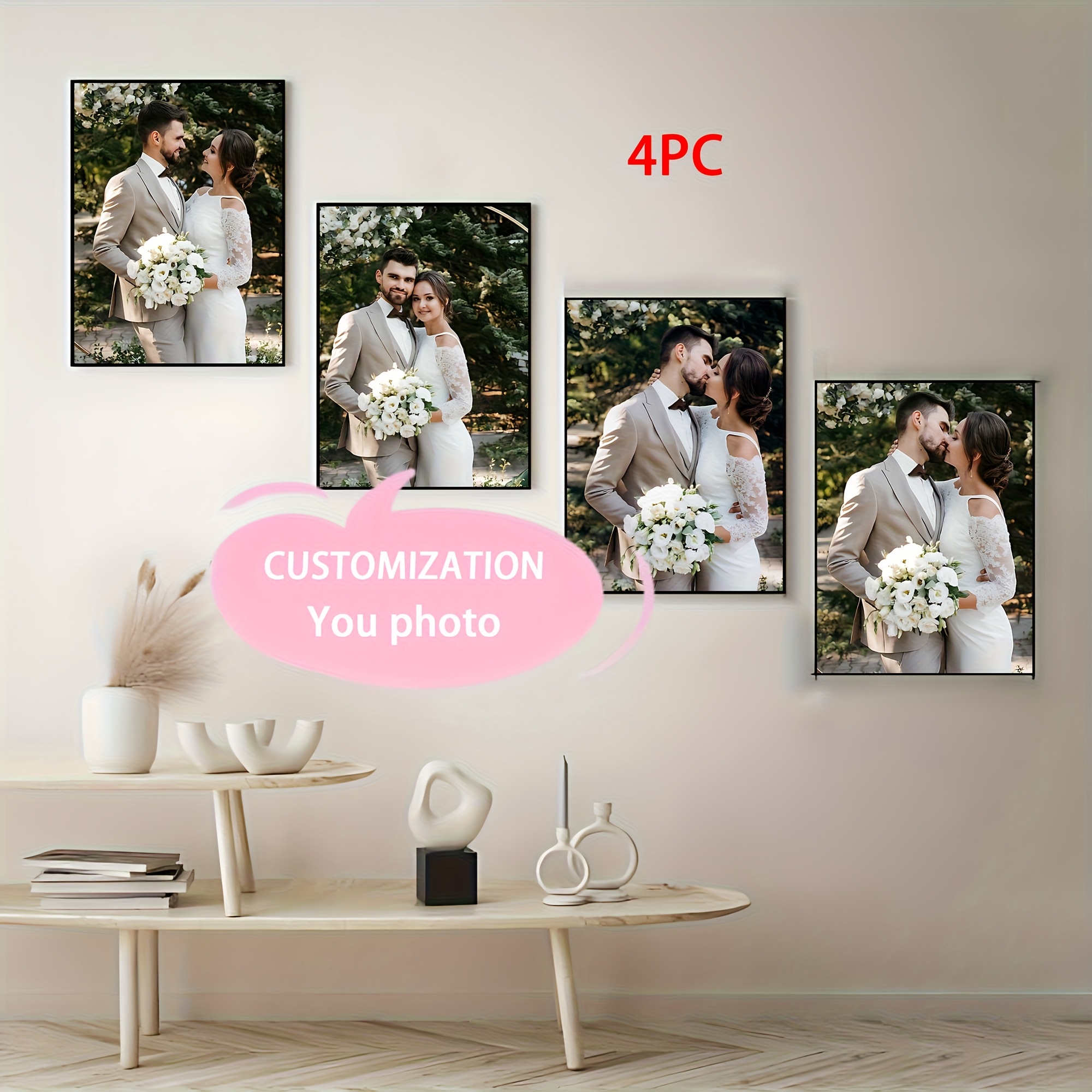 4pcs/set Custom Canvas Printin - Home Decor Canvas บทวิจารณ์และราคา