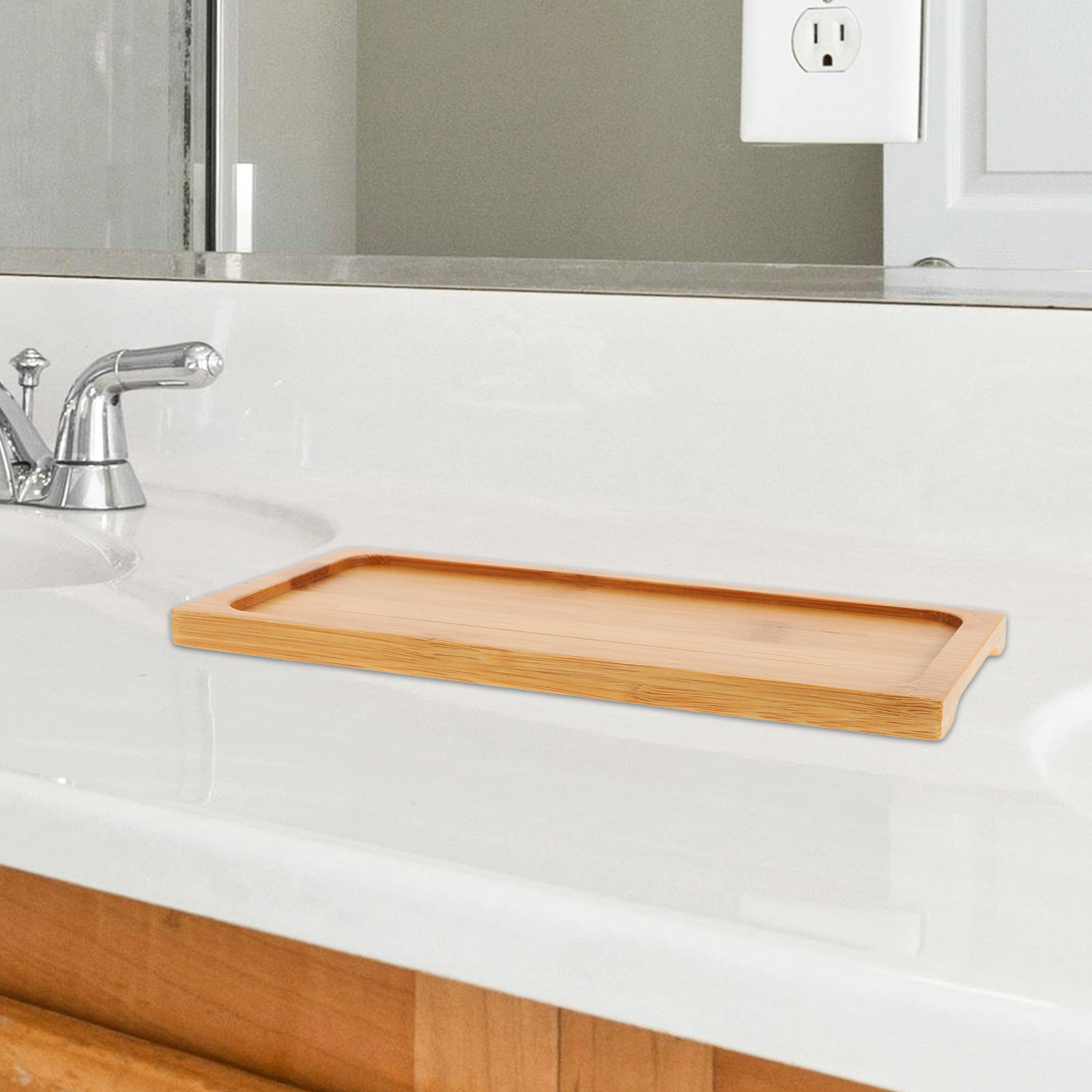 Bamboo Rectangular Serving Tra - Vanity Home Decor บทวิจารณ์และราคา
