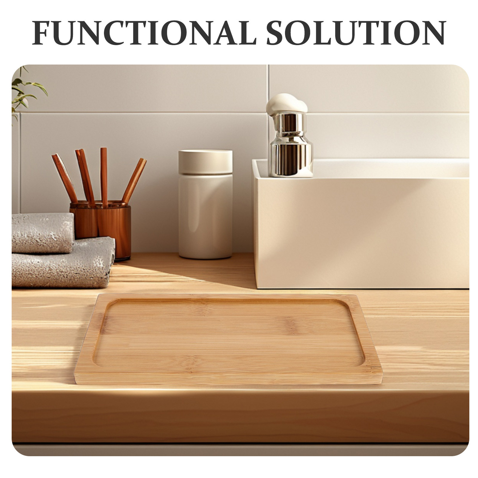 Bamboo Rectangular Serving Tra - Vanity Home Decor บทวิจารณ์และราคา
