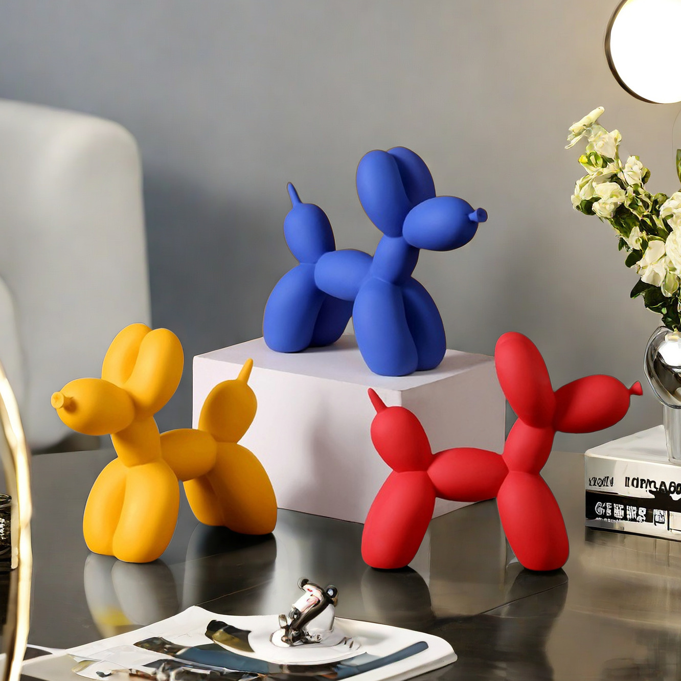 Solid Color Balloon Dog Statue - Home Decor Exhibition บทวิจารณ์และราคา