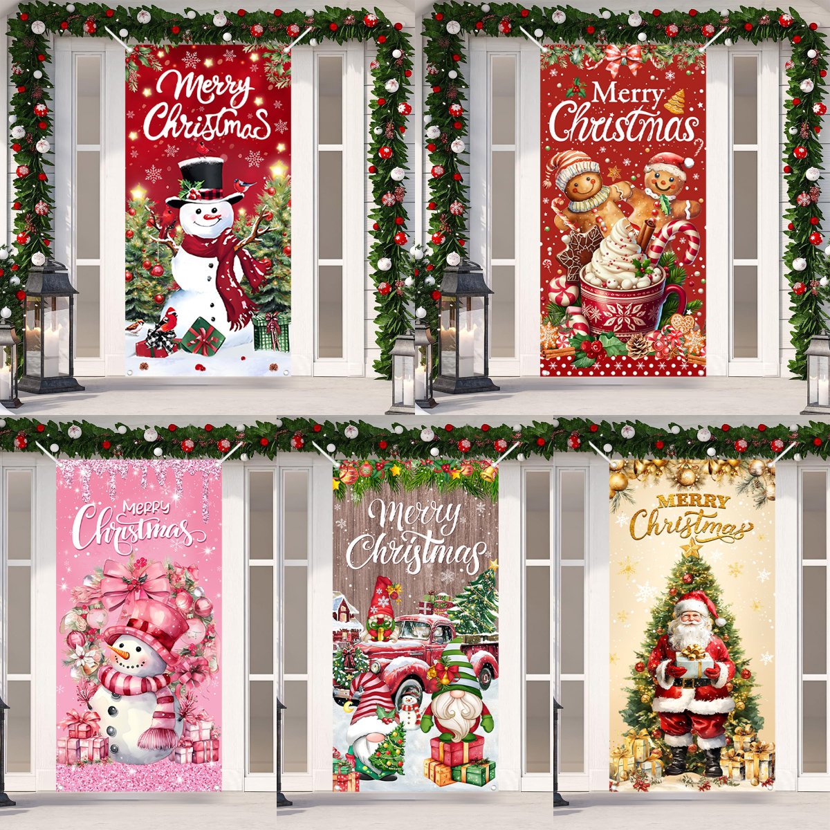 Christmas Door Banner Merry Ch - Home Decor Xmas Gifts บทวิจารณ์และราคา