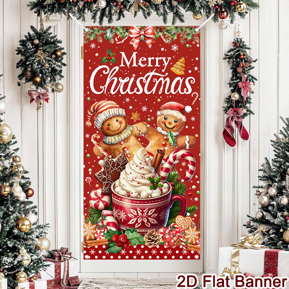Christmas Door Banner Merry Ch - Home Decor Xmas Gifts บทวิจารณ์และราคา