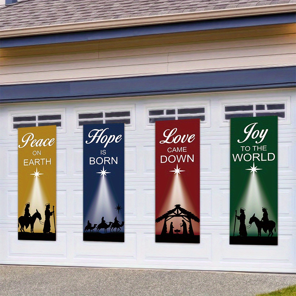 4-Piece Christmas-Themed Banne - Home Decor Location บทวิจารณ์และราคา