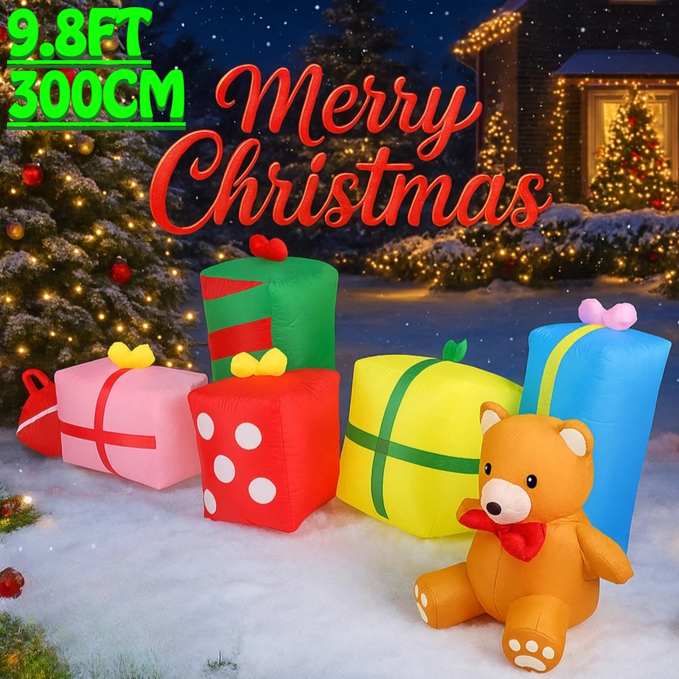 9.84FT Inflatable Gift Boxes T - Home Decor Xmas Gifts บทวิจารณ์และราคา