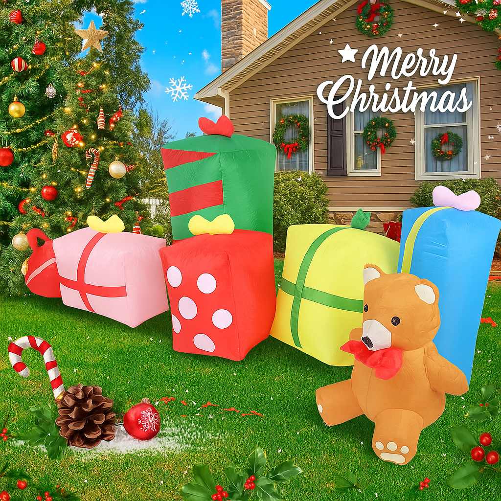 9.84FT Inflatable Gift Boxes T - Home Decor Xmas Gifts บทวิจารณ์และราคา