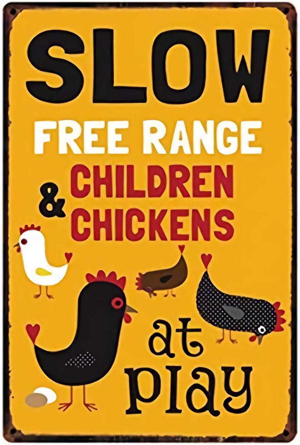 Tin Sign For Slow Free Range C - Home Decor Range บทวิจารณ์และราคา