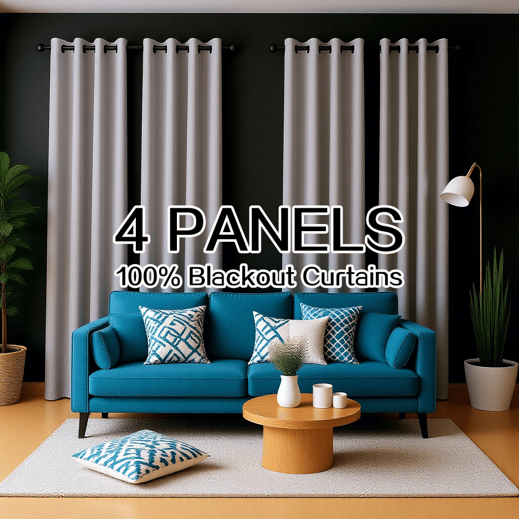 4 Panels 100% Blackout Curtain - Home Decor Curtain บทวิจารณ์และราคา