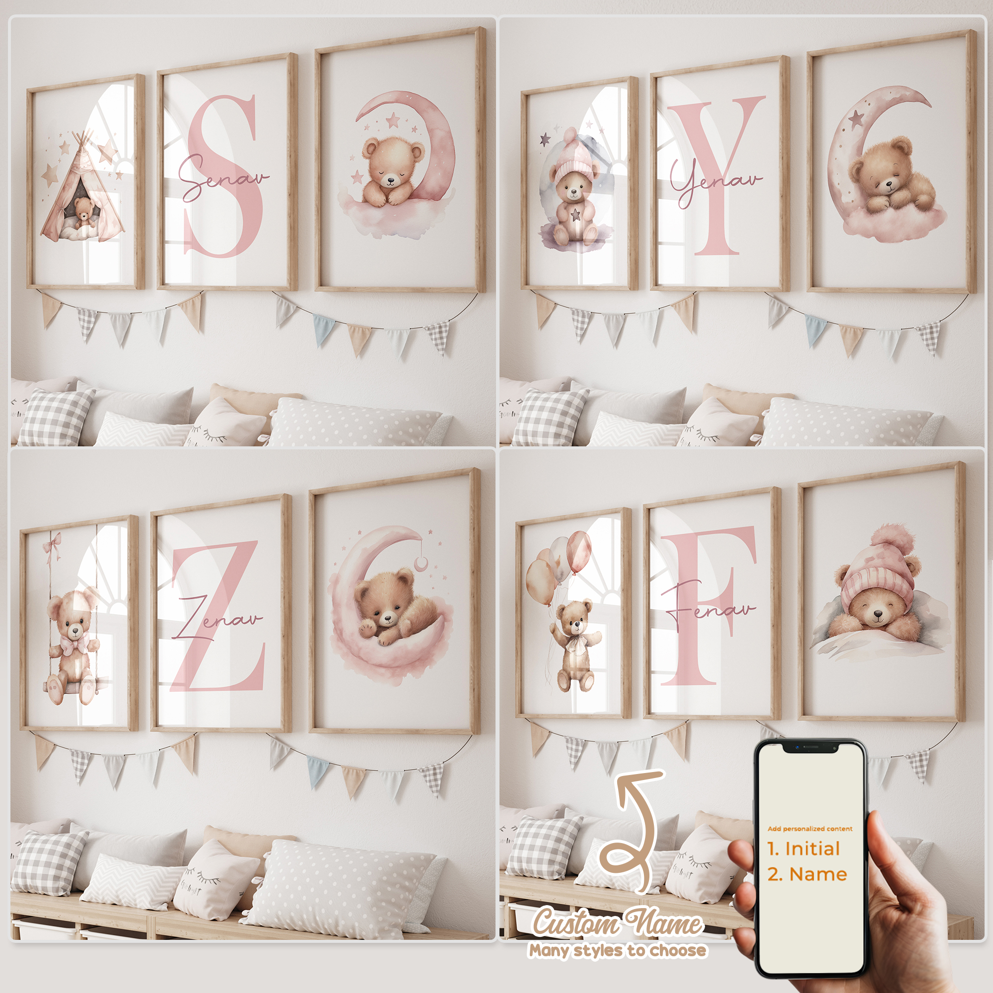 3pcs Personalized Custom Name  - Home Decor On Wall บทวิจารณ์และราคา