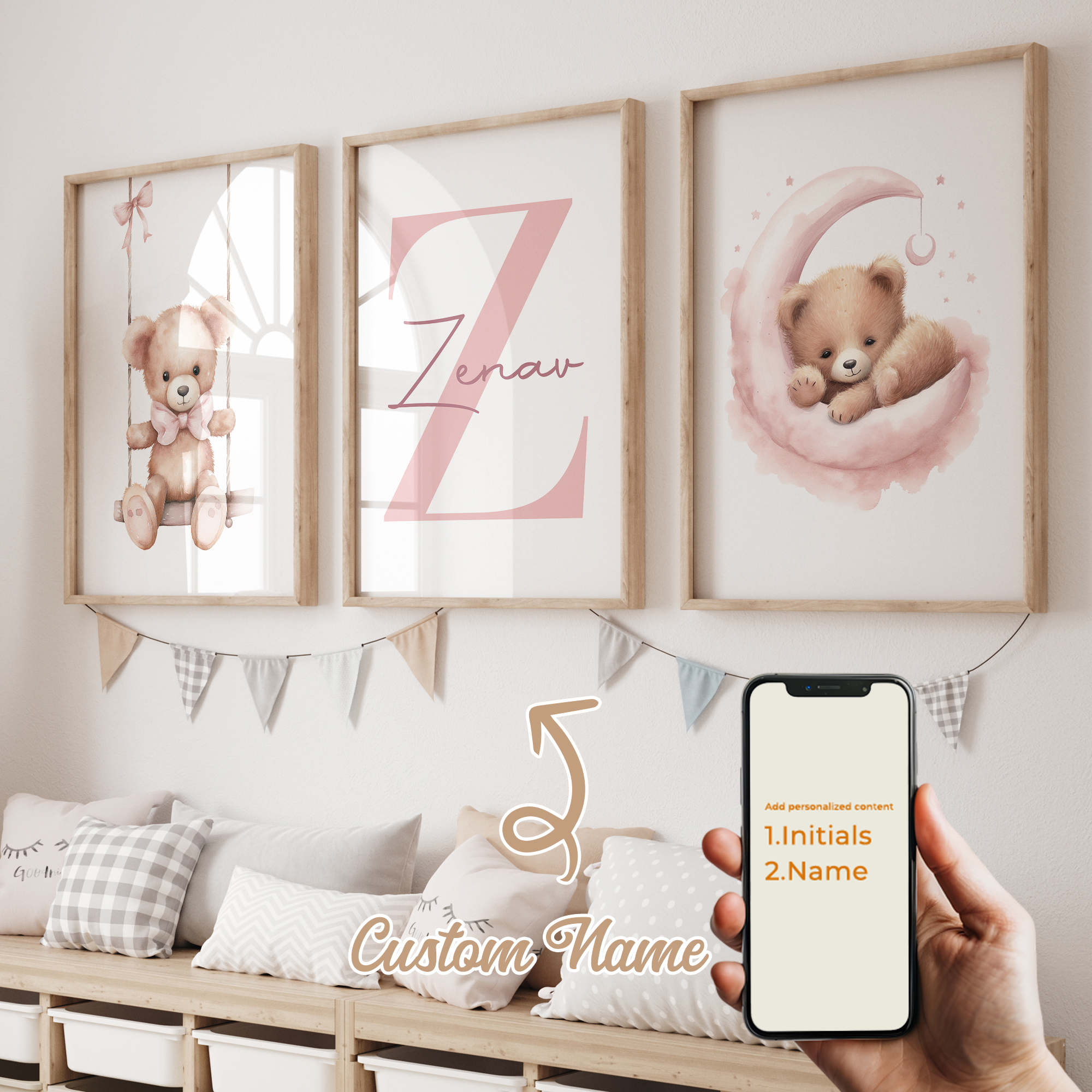 3pcs Personalized Custom Name  - Home Decor On Wall บทวิจารณ์และราคา