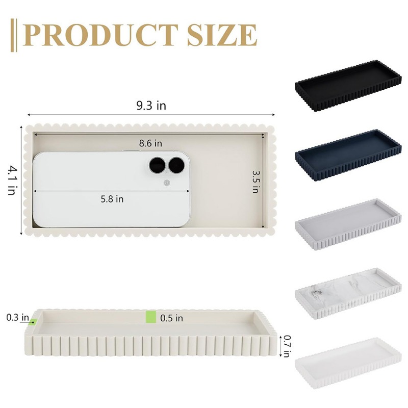 Silicone Fluted Edge Storage T - Vanity Home Decor บทวิจารณ์และราคา