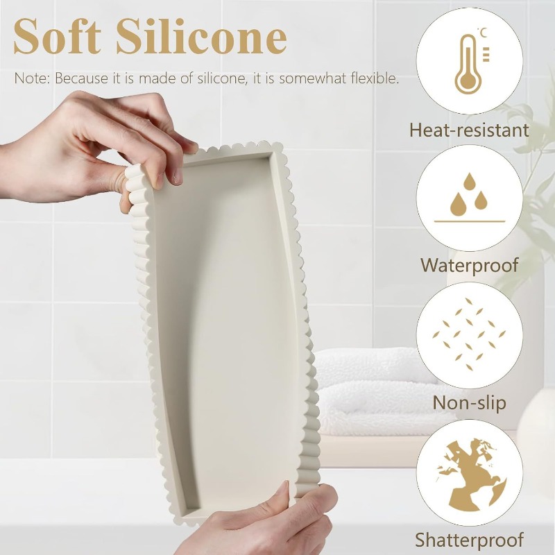 Silicone Fluted Edge Storage T - Vanity Home Decor บทวิจารณ์และราคา