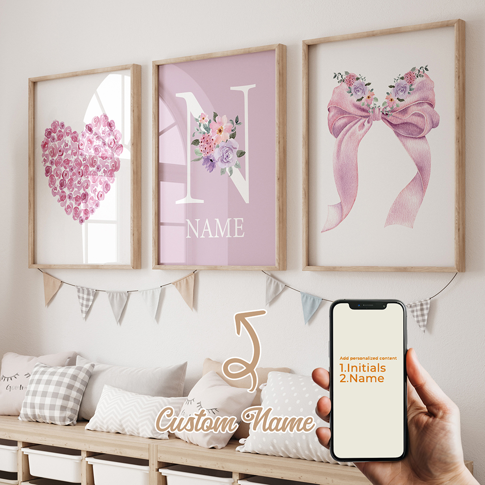 3pcs Personalized Custom Name  - Home Decor On Wall บทวิจารณ์และราคา
