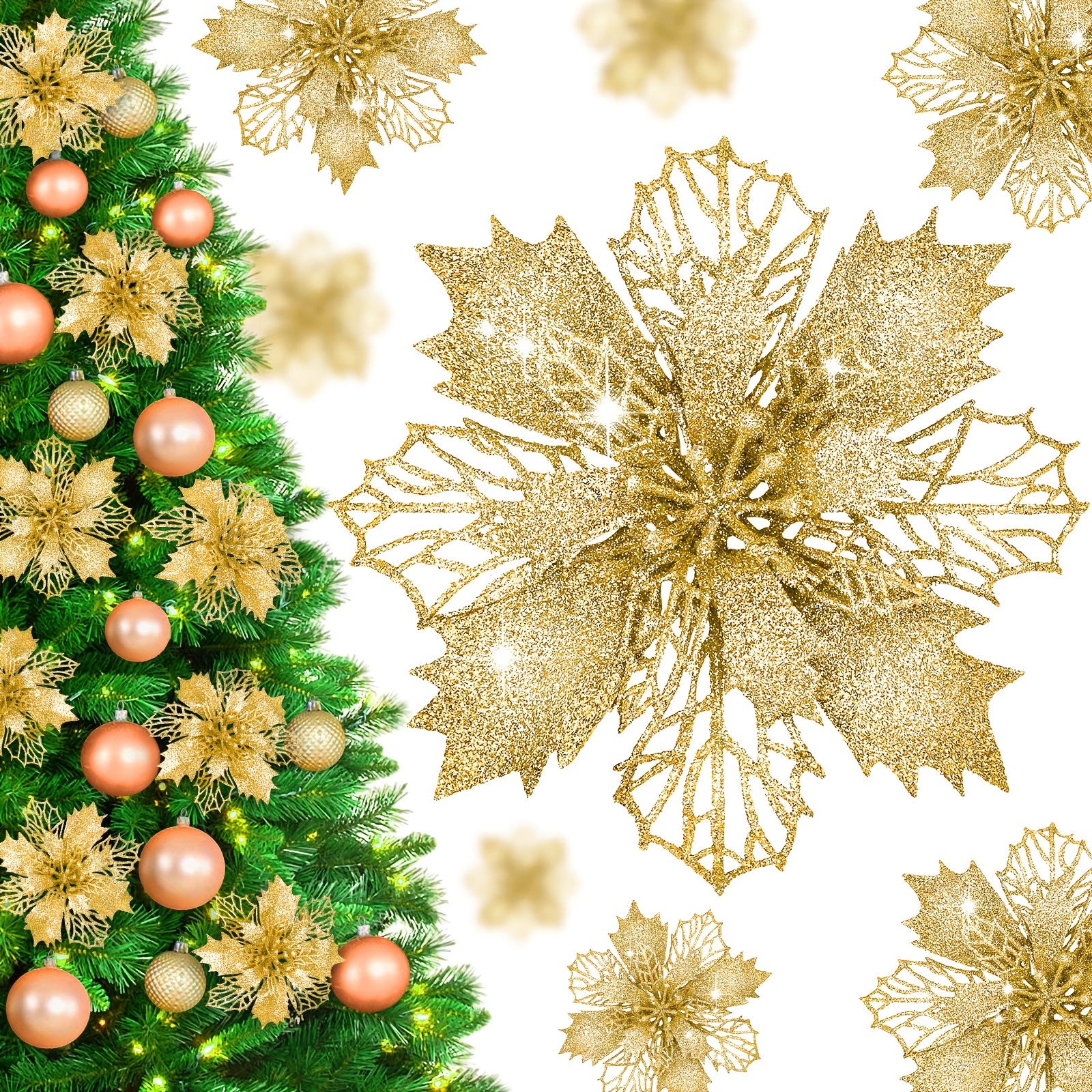 14Pcs Artificial Flowers 11CM  - Home Decor Xmas Gifts บทวิจารณ์และราคา