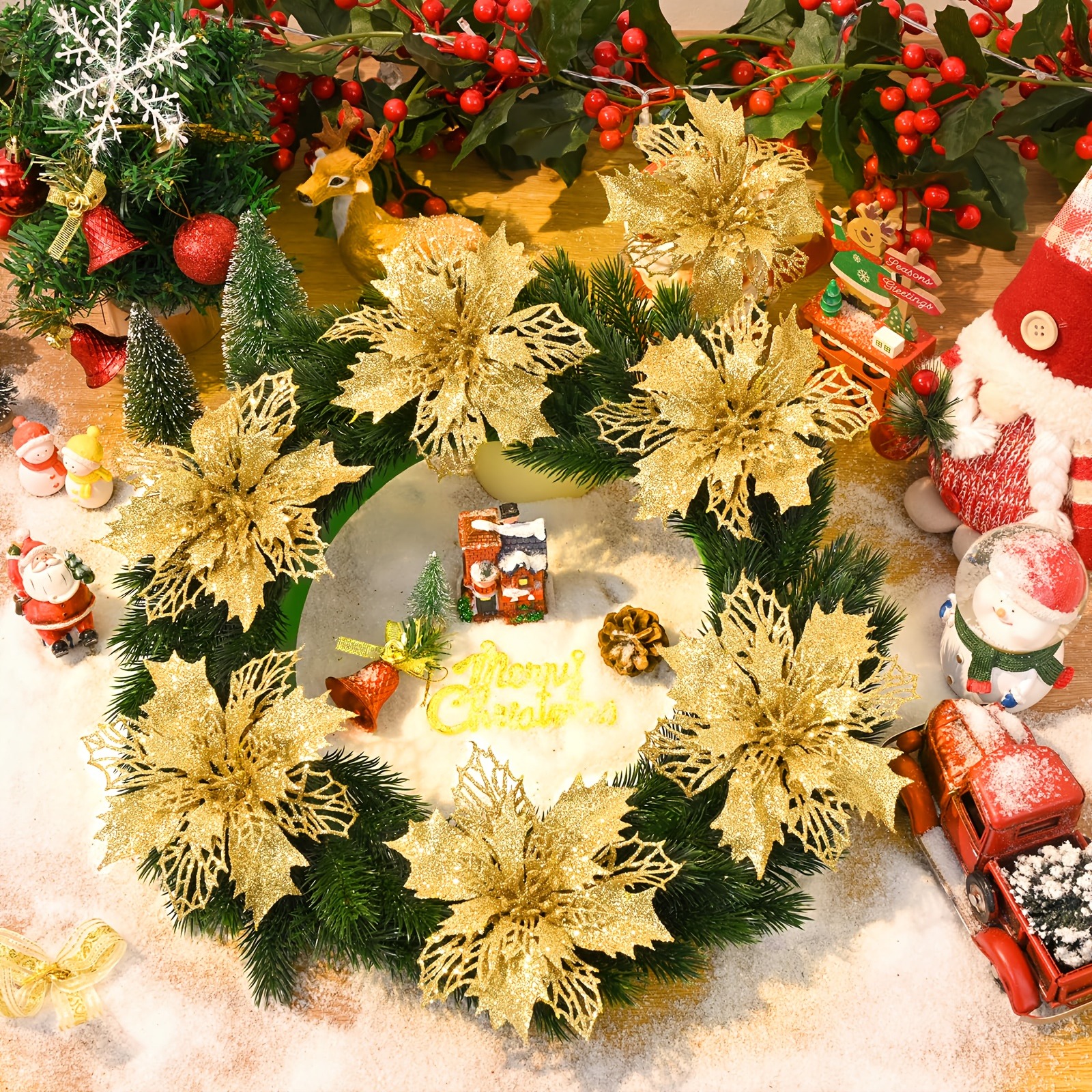 14Pcs Artificial Flowers 11CM  - Home Decor Xmas Gifts บทวิจารณ์และราคา