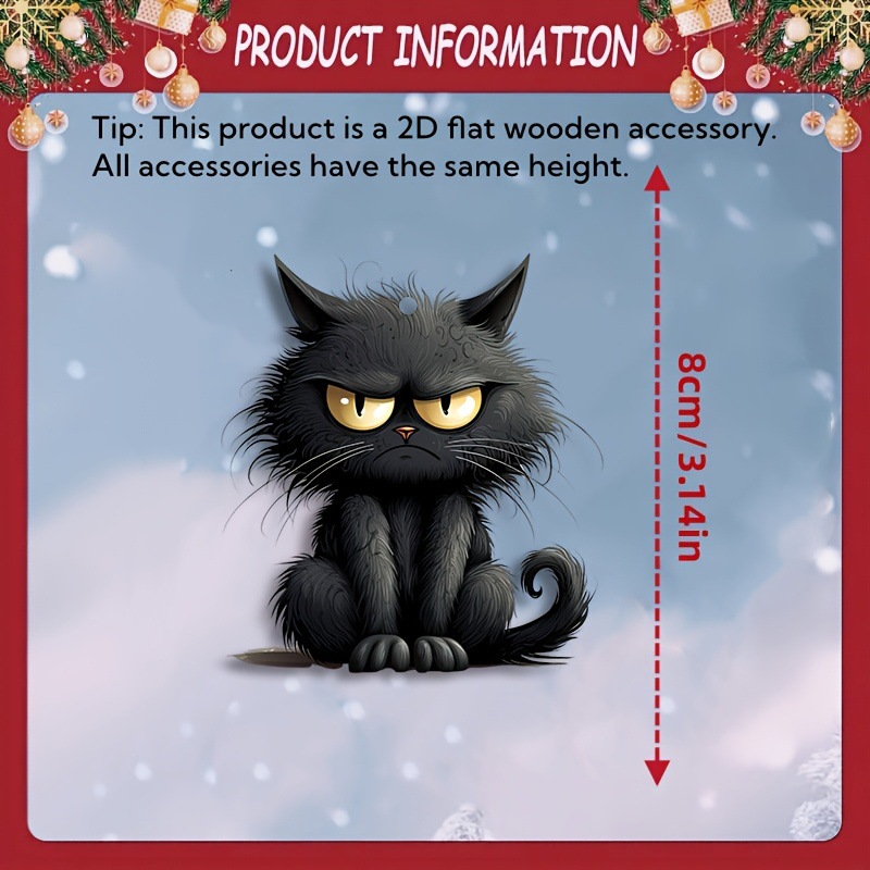 Handmade Black Cat Emoji Woode - Home Decor Emoji บทวิจารณ์และราคา