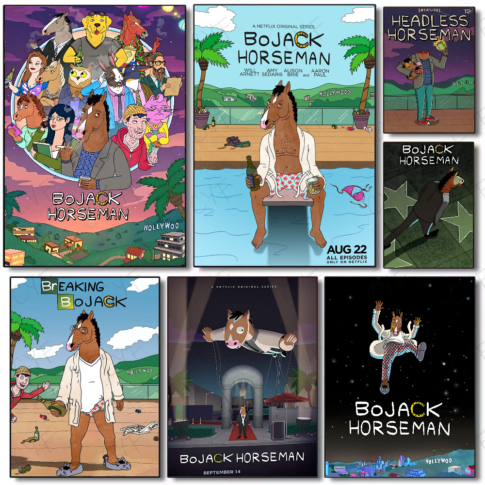 B-BoJack Cartoon H-Horseman Po - Home Decor Living Room Ideas บทวิจารณ์และราคา