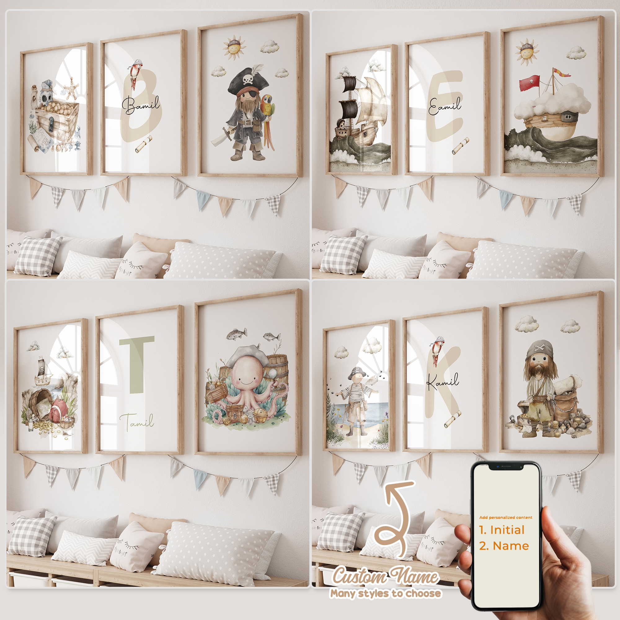 3pcs Personalized Custom Name  - Home Decor Canvas บทวิจารณ์และราคา