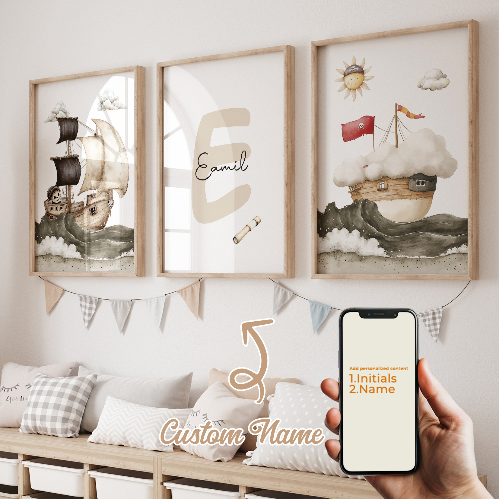 3pcs Personalized Custom Name  - Home Decor Canvas บทวิจารณ์และราคา