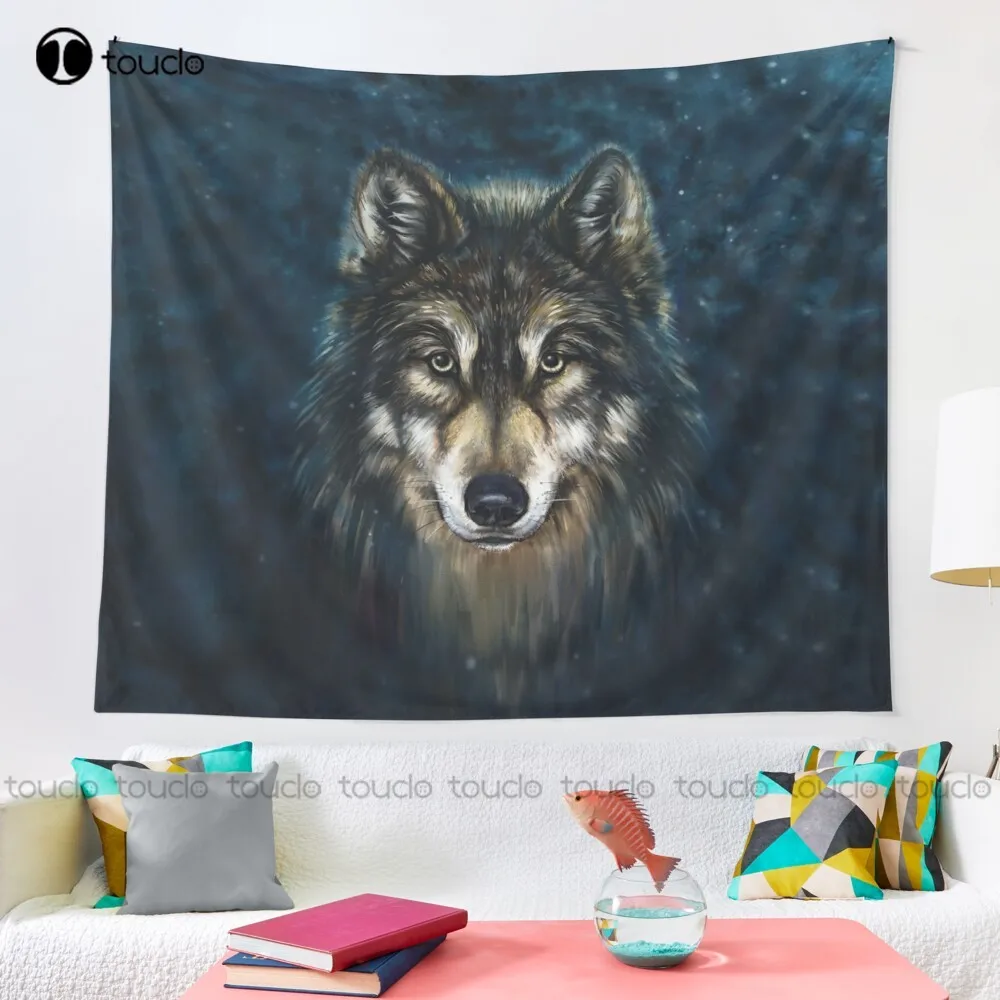 Artistic Wolf Face Tapestry Ta - Home Decor Website บทวิจารณ์และราคา