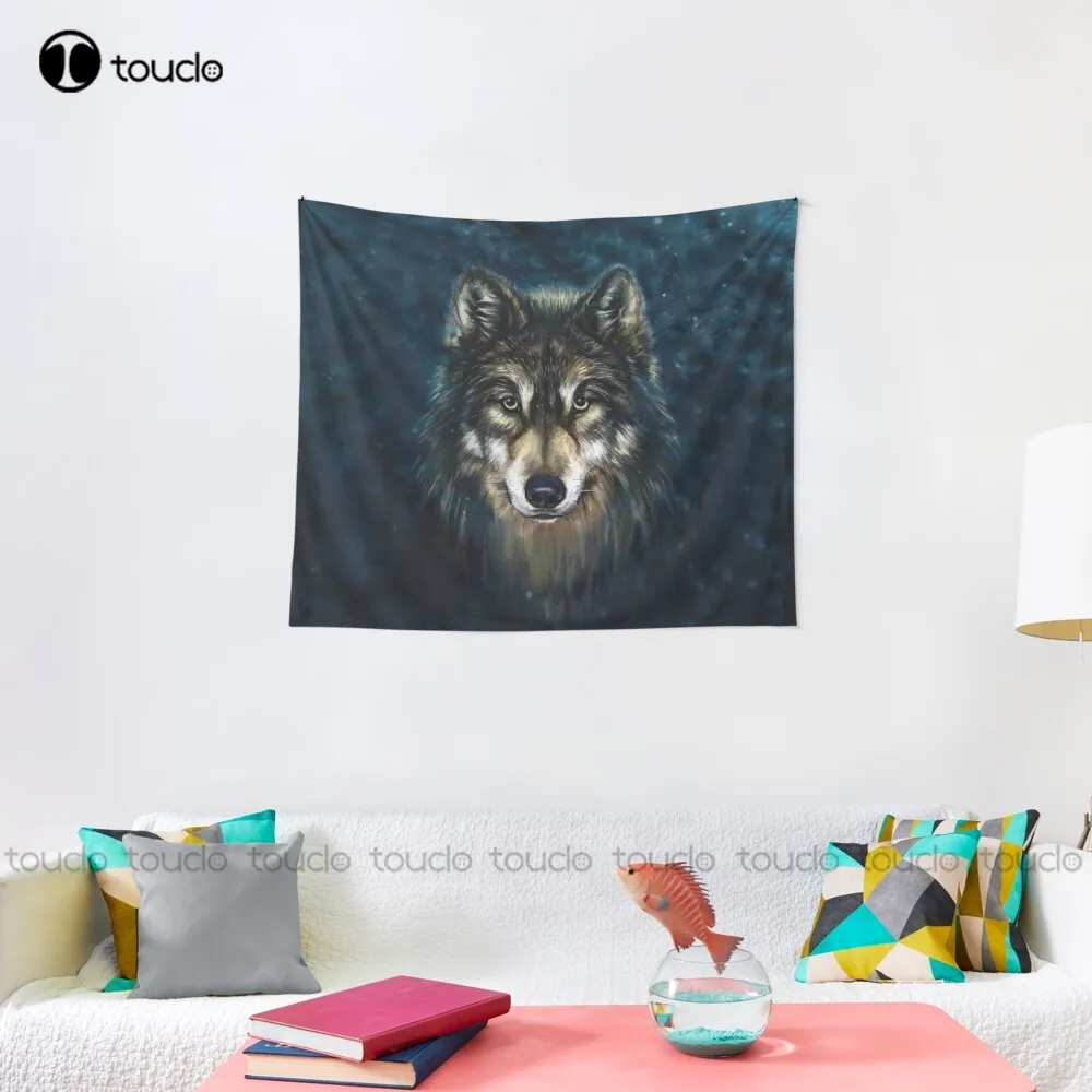 Artistic Wolf Face Tapestry Ta - Home Decor Website บทวิจารณ์และราคา