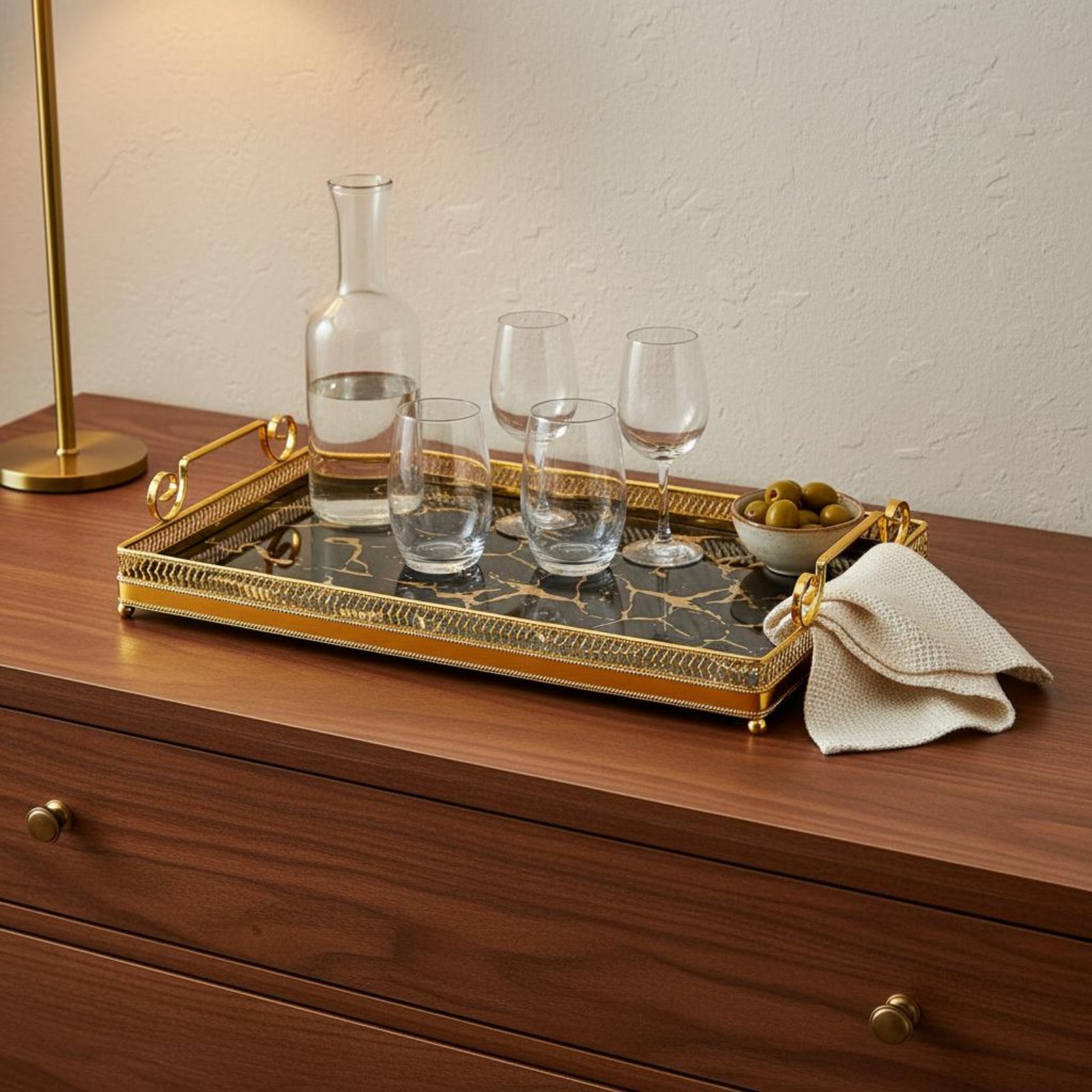 Decorative Mirror Tray Nordic  - Vanity Home Decor บทวิจารณ์และราคา