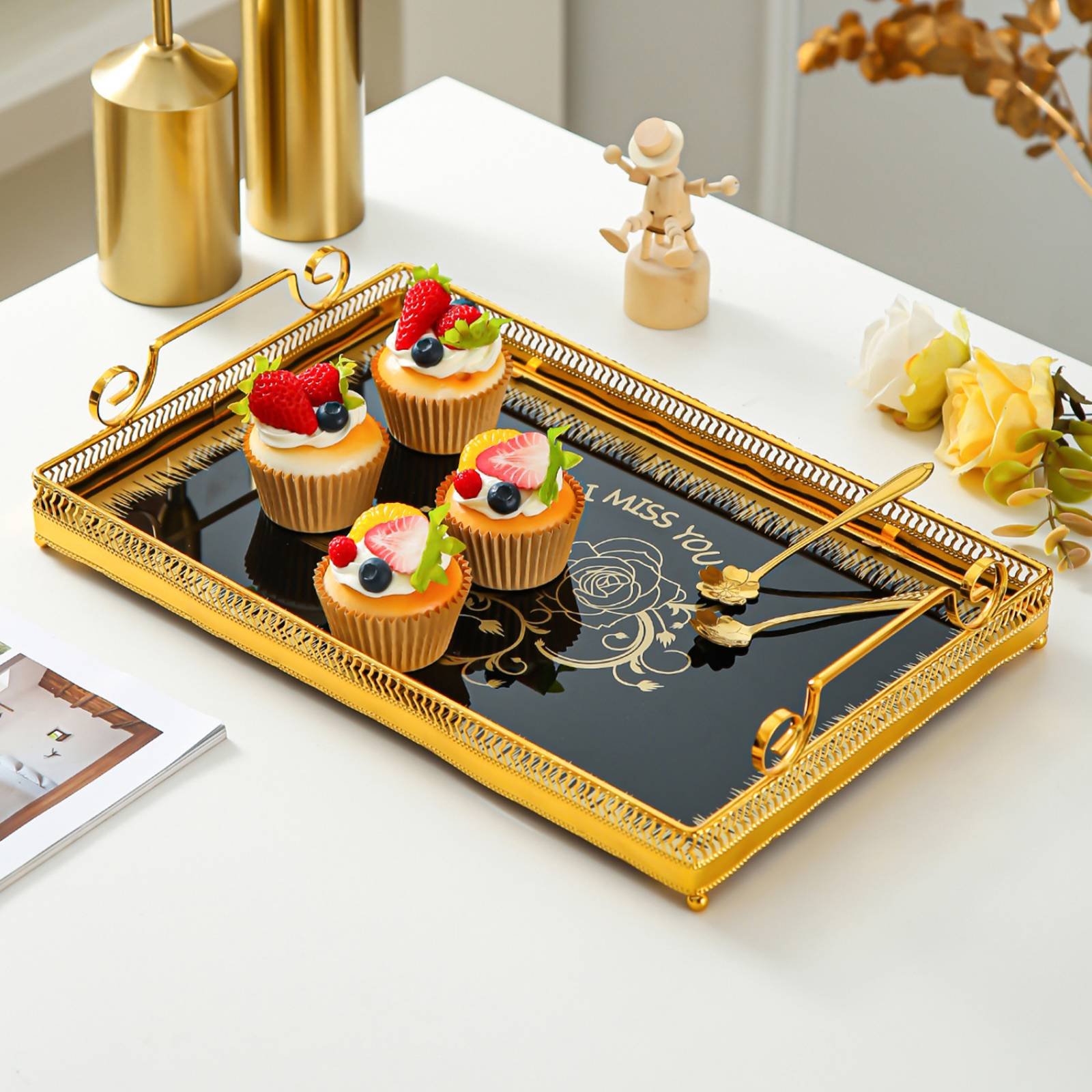 Decorative Mirror Tray Nordic  - Vanity Home Decor บทวิจารณ์และราคา