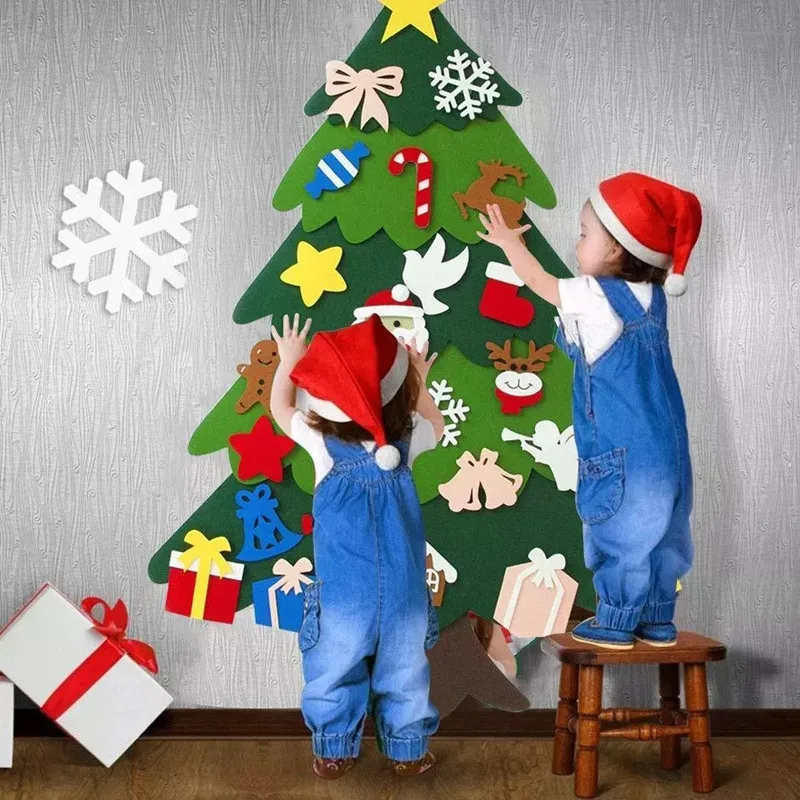 Kids DIY Felt Christmas Tree C - Home Decor Xmas Gifts บทวิจารณ์และราคา