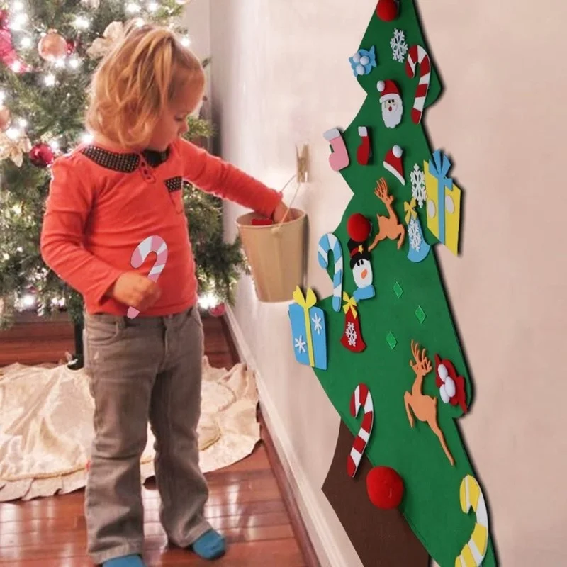 Kids DIY Felt Christmas Tree C - Home Decor Xmas Gifts บทวิจารณ์และราคา