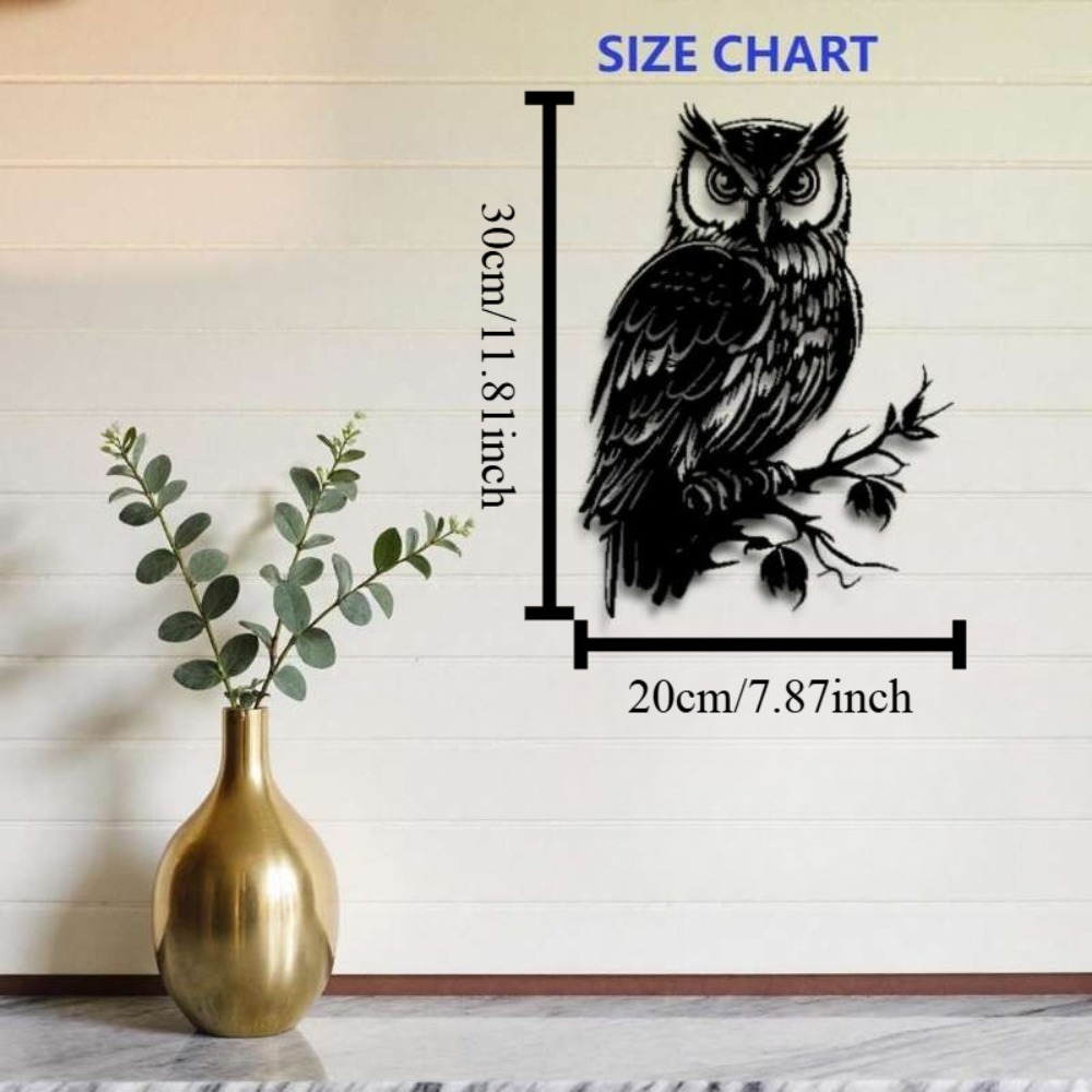 Metal Wall Art Owl Statue 1pc: - Home Decor Quirky บทวิจารณ์และราคา