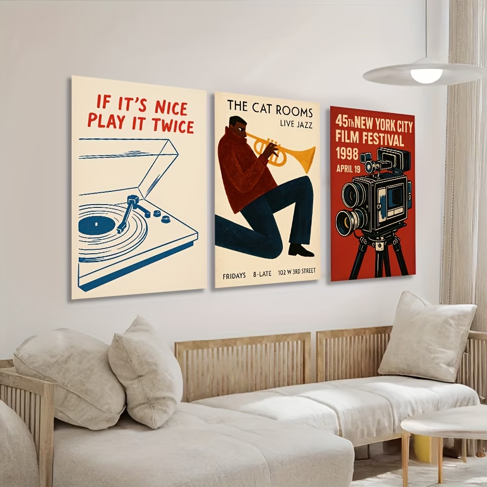 Modern,Retro Jazz Cat, New Yor - Home Decor Retro บทวิจารณ์และราคา