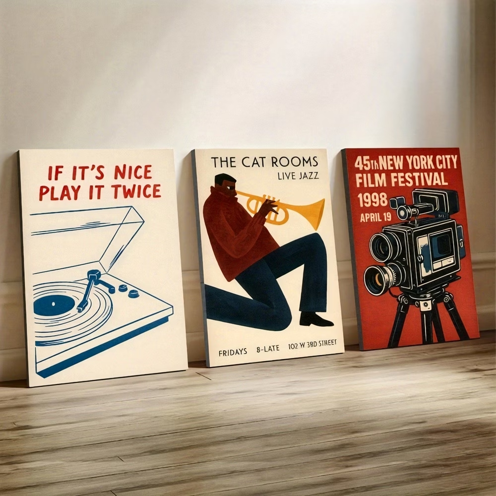 Modern,Retro Jazz Cat, New Yor - Home Decor Retro บทวิจารณ์และราคา