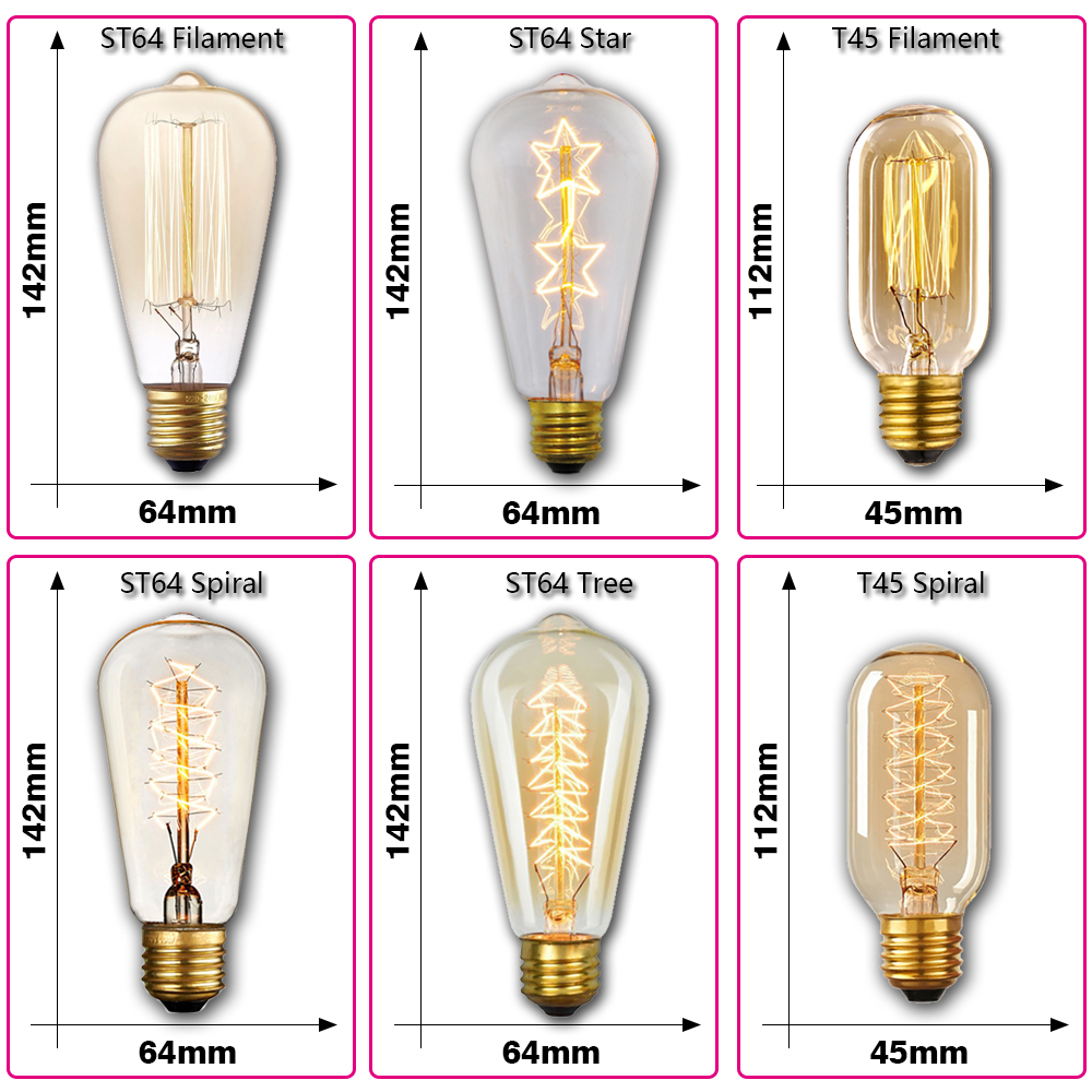 Retro Edison Light Bulb E27 40 - Home Decor Retro บทวิจารณ์และราคา