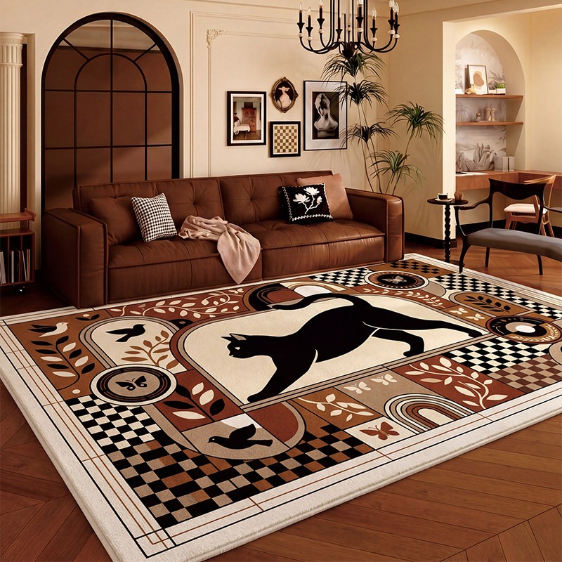 Checkerboard Black Cat Living  - Home Decor Ig บทวิจารณ์และราคา