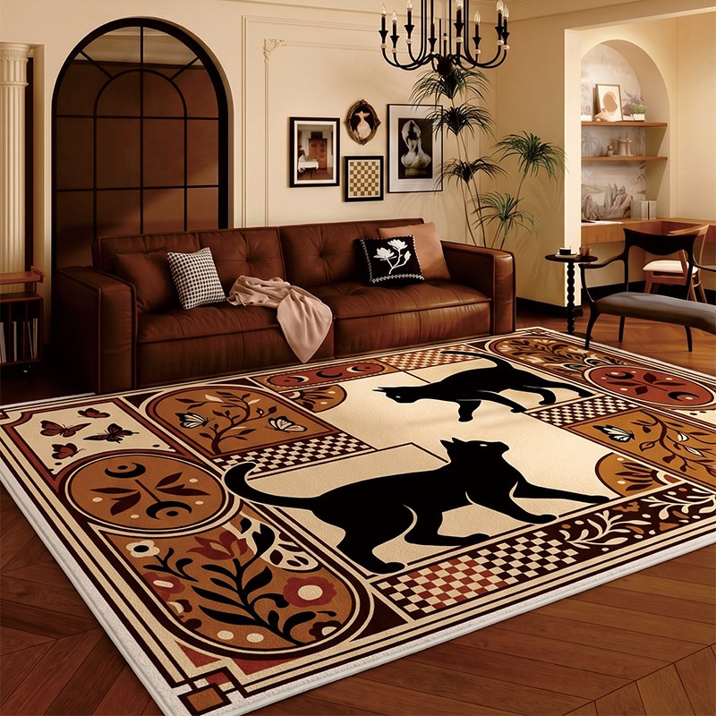 Checkerboard Black Cat Living  - Home Decor Ig บทวิจารณ์และราคา