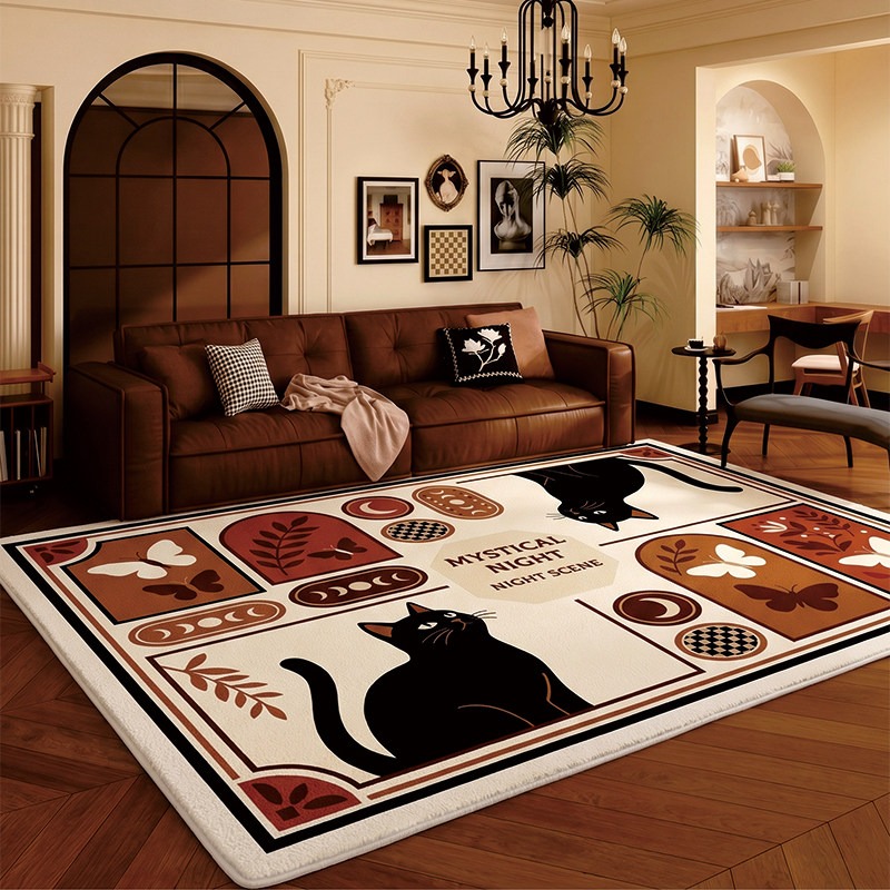 Checkerboard Black Cat Living  - Home Decor Ig บทวิจารณ์และราคา
